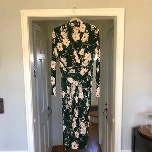 Rachel Roy EUC green floral dress